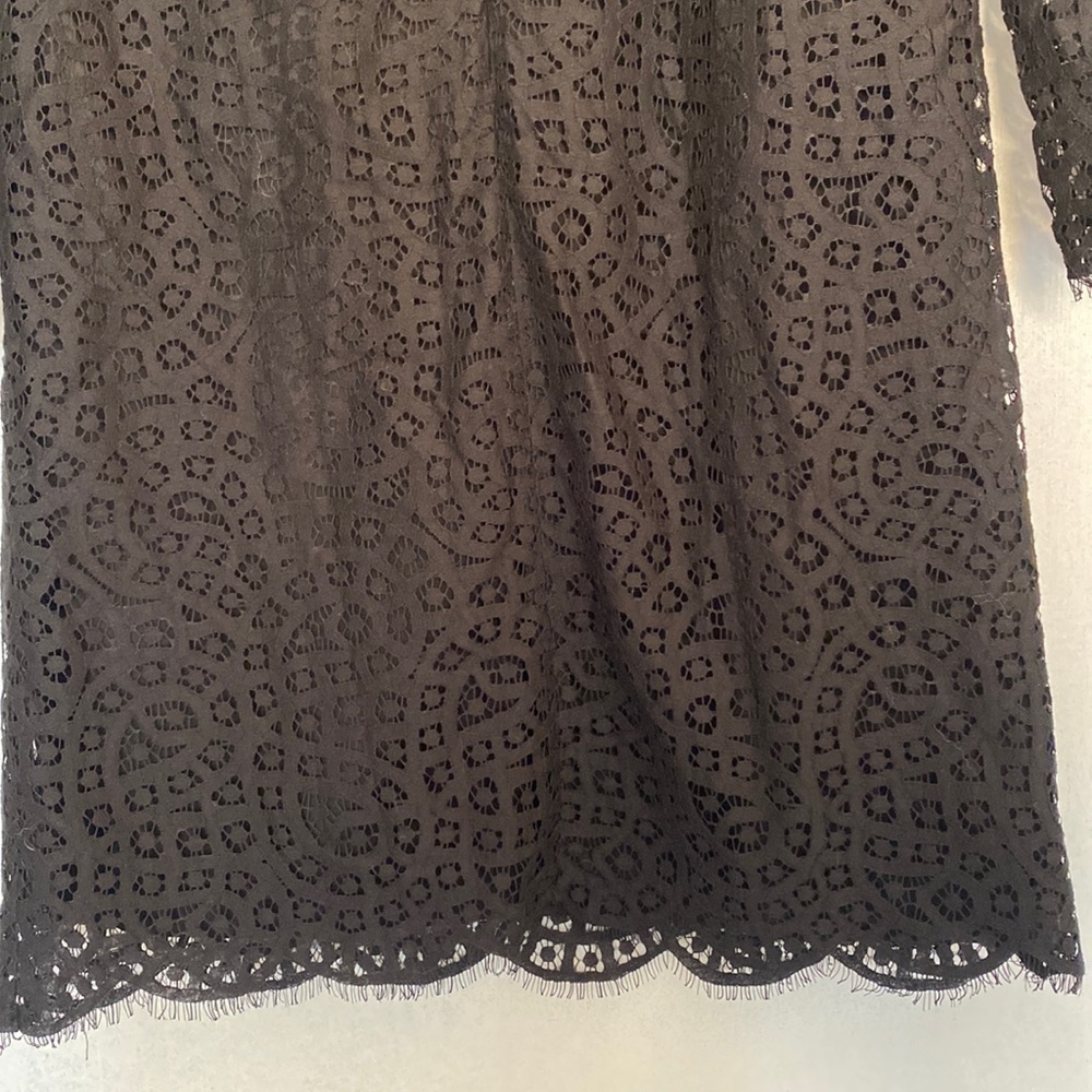 NWT GAP BLACK LACE LONG SLEEVE DRESS TALL SMALL - Picture 4 of 6